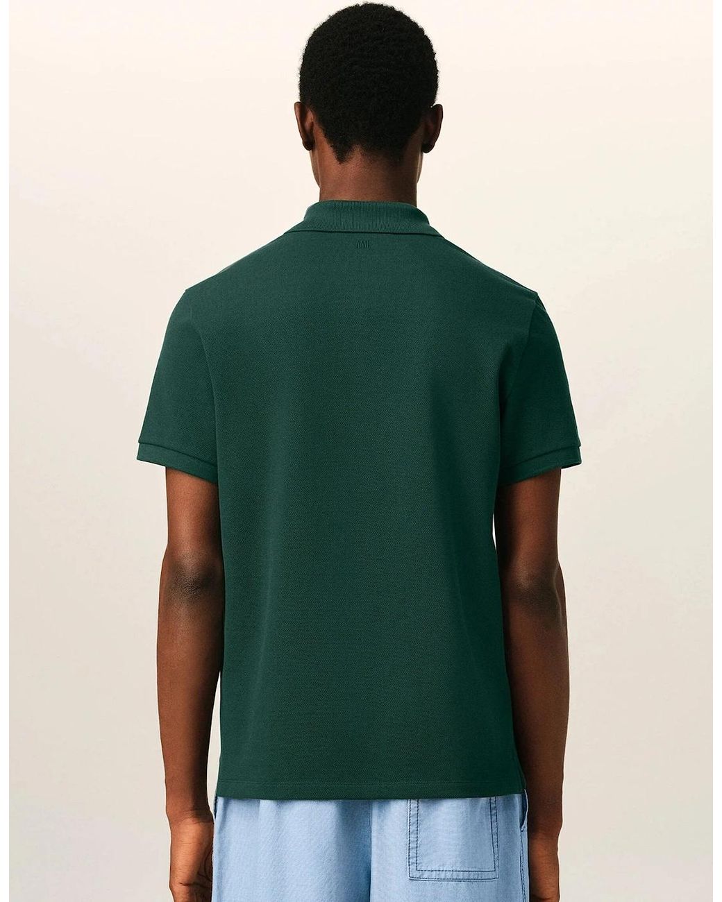 AMI Green Adc Piquet Polo Shirt for men