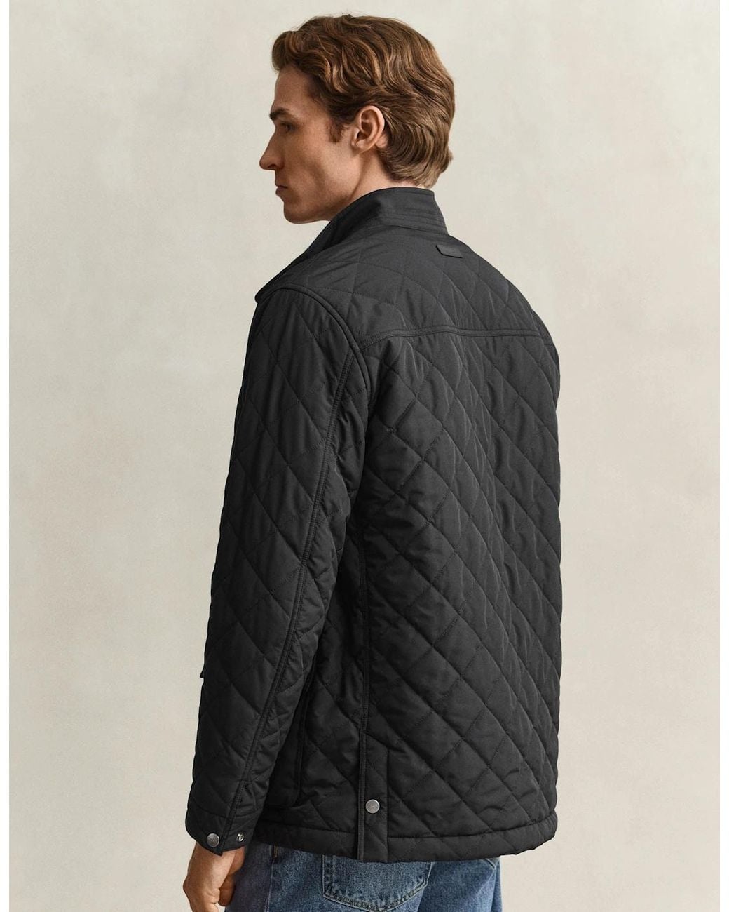Gant Black Quilted Mid Jacket for men