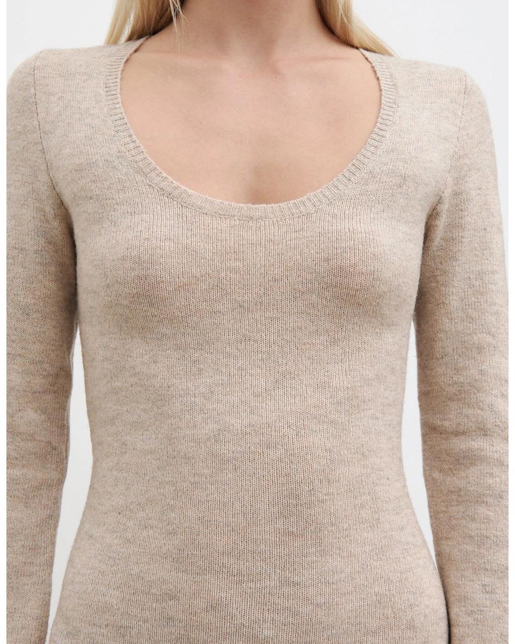 Pretty Lavish White Clara Scoop Neck Knit Dress
