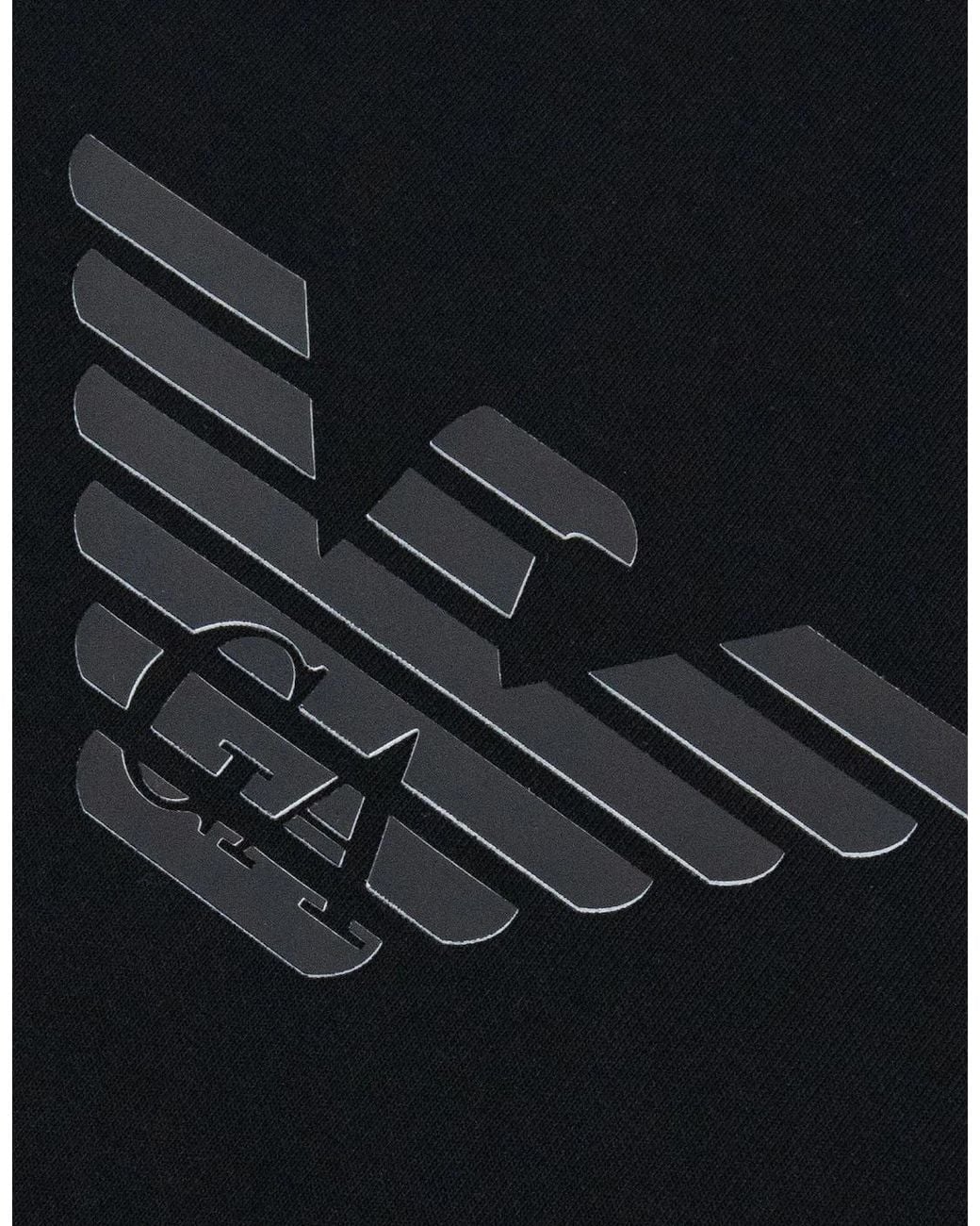 Emporio Armani Black Eagle Logo Double Jersey Sweatshirt for men