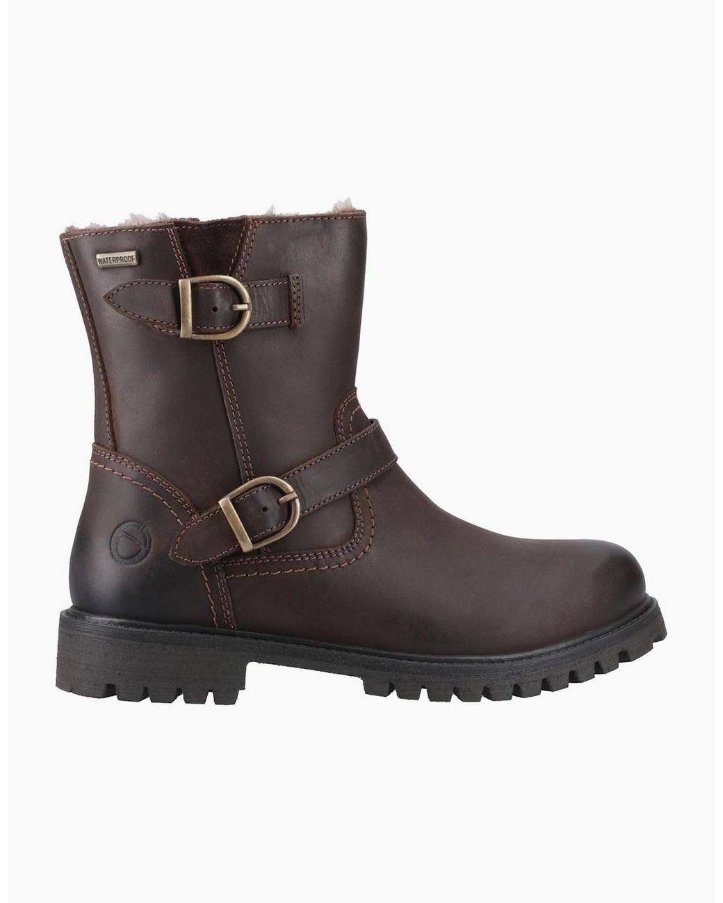Cotswold Brown Tetbury Leather Heeled Ankle Boots