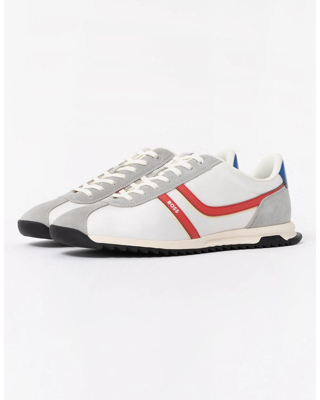 Boss White Boss Zayn Low-Top Trainers With Faux-Leather Trims for men