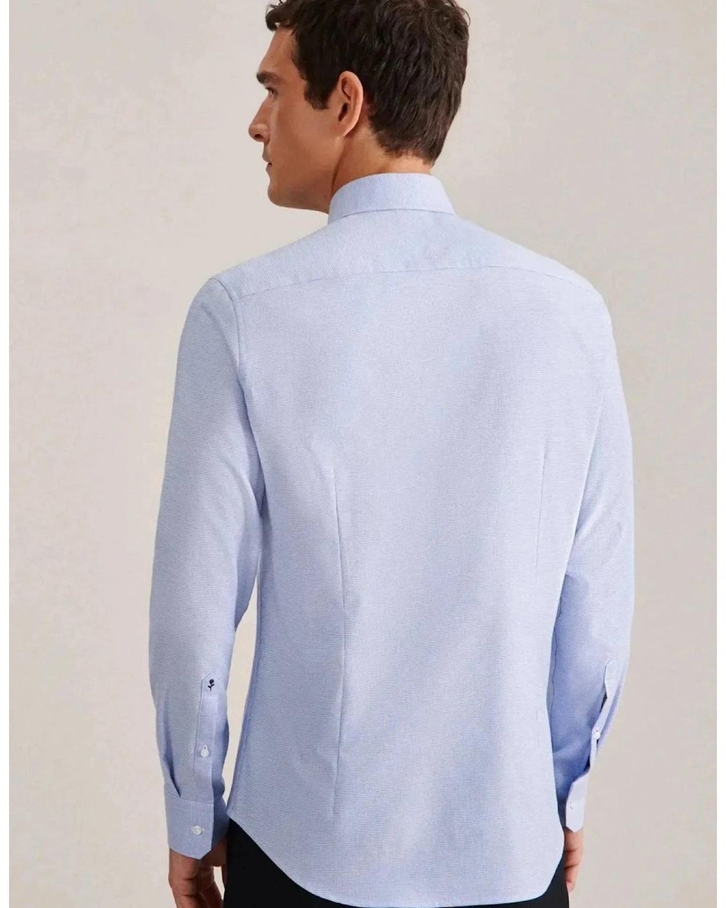 Seidensticker Blue Shaped Fit No Iron New Kent Structured Business Shirt Light for men