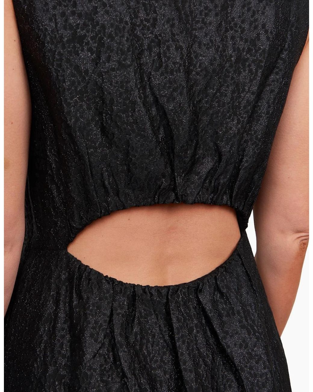 Ro&zo Black Georgie Tiered Jacquard Dress