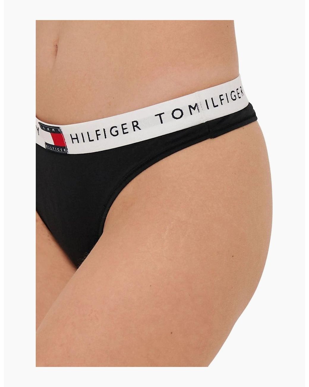 Tommy Hilfiger Black Heritage Cotton Thong