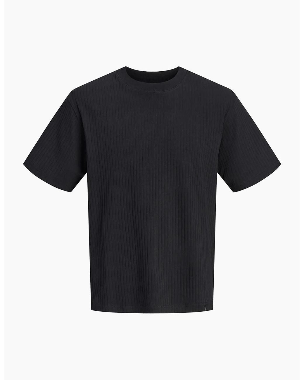Jack & Jones Black Jprblanicholas Short Sleeve T-Shirt Ribbed for men