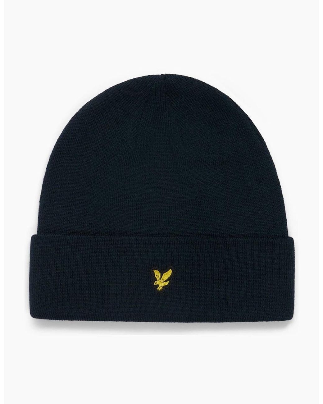 Lyle & Scott Blue Golden Eagle Branding Logo Beanie for men