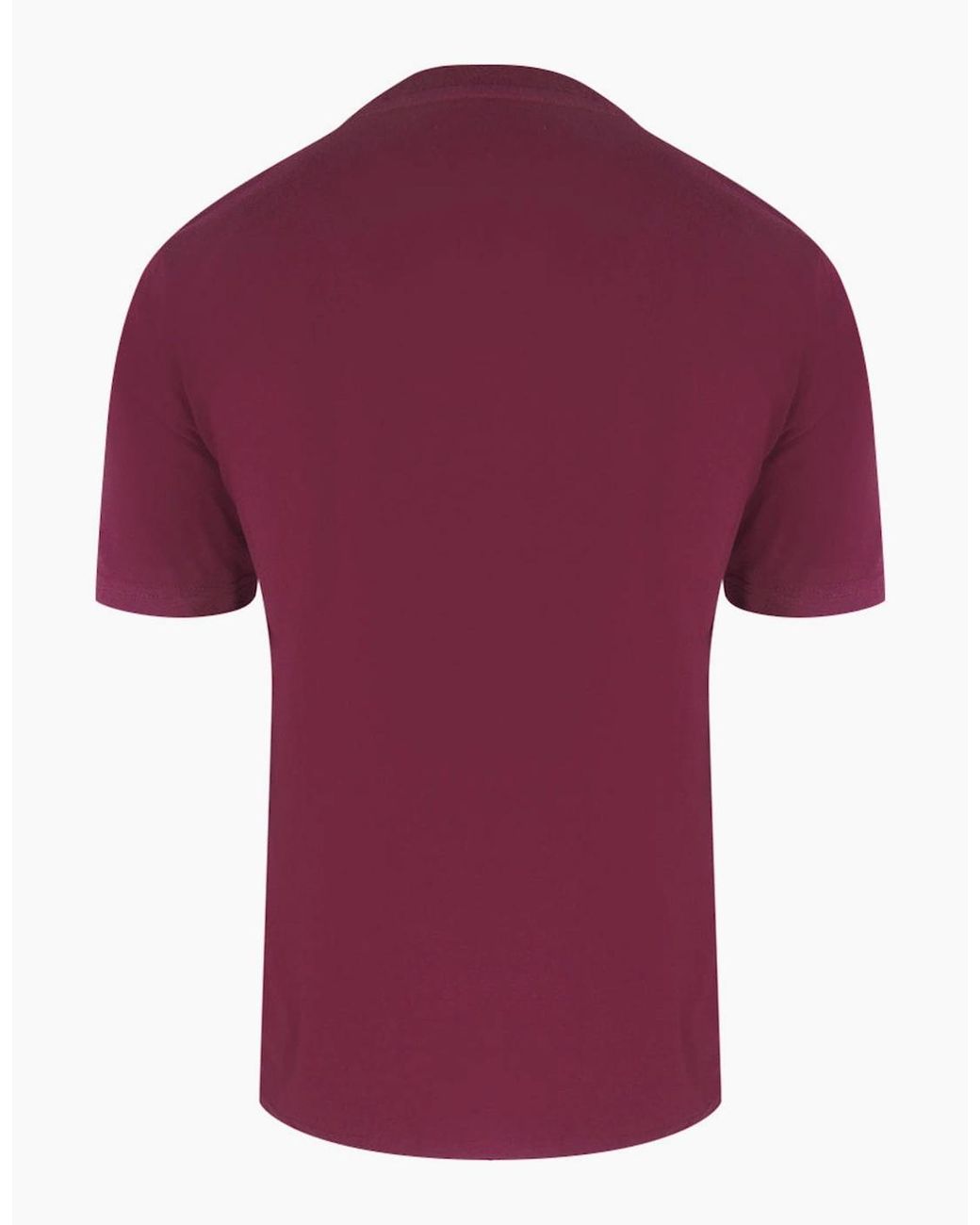 Aquascutum Purple Active Piping Design Burgundy T-Shirt for men