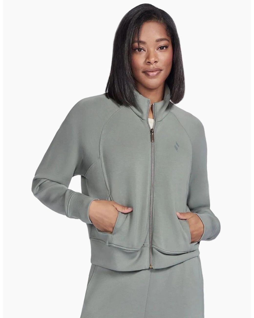 Skechers Gray Skechluxe Elevate Taupe Jacket