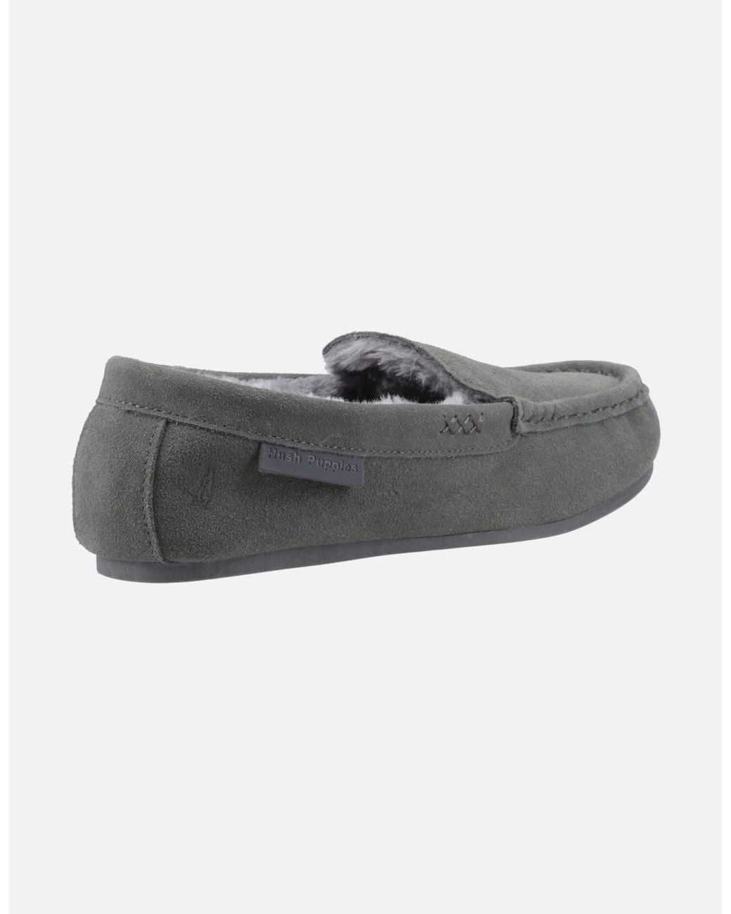 Hush Puppies Gray Annie Mocassin Suede Slippers