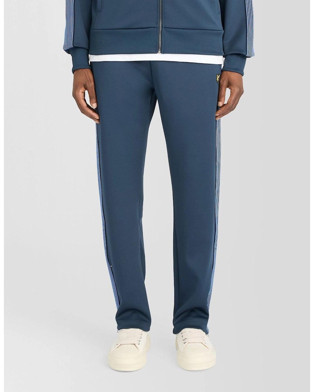 Lyle & Scott Blue Striped Taped Trackpant for men