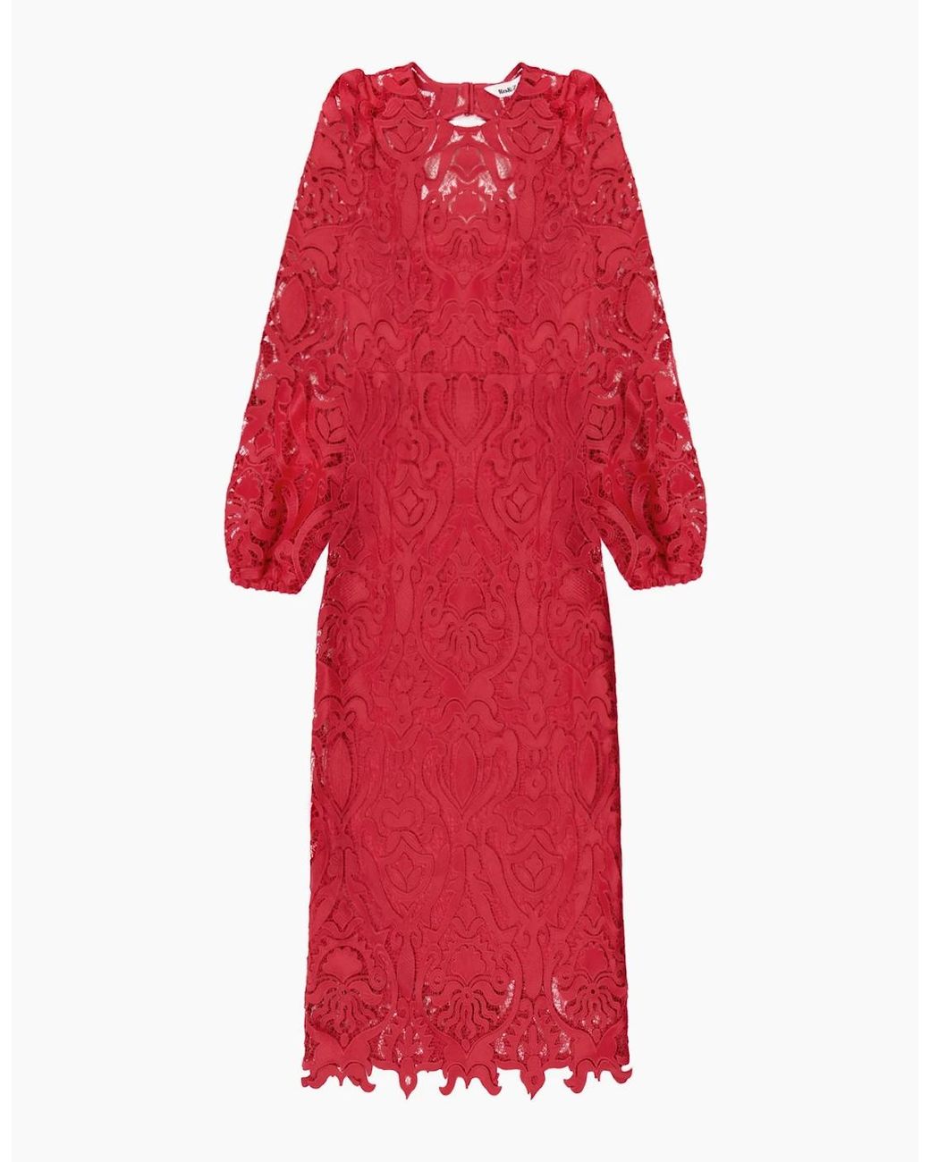 Ro&zo Red Kendall Lace Open Back Dress