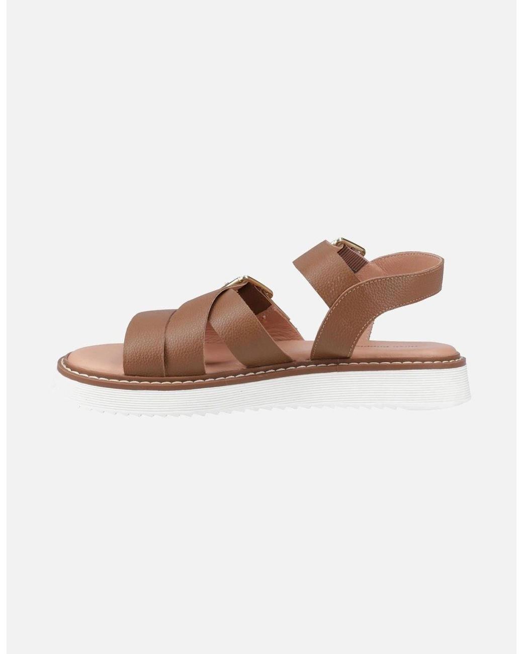 Hush Puppies Brown Cady Leather Tan Sandals