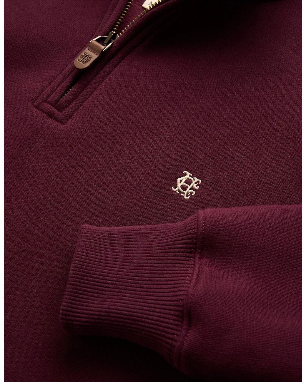 Holland Cooper Red Quarter Zip Sweatshirt Mulberry for men