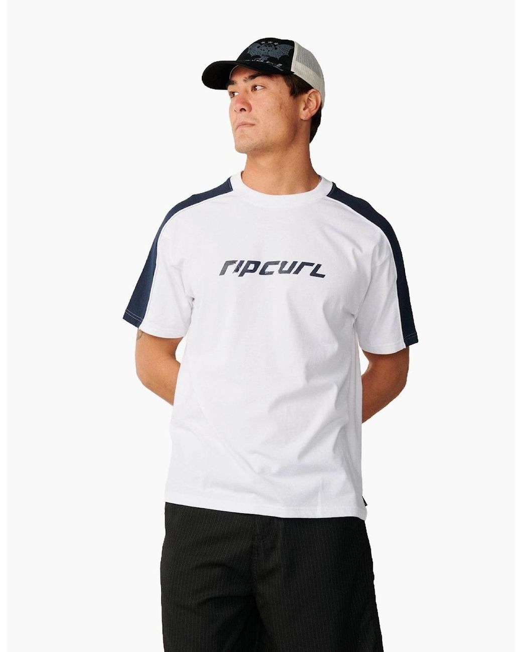 Rip Curl White Rip Curl Archive Panel Short Sleeve T-Shirt for men
