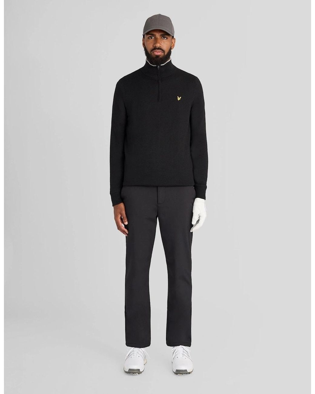 Lyle & Scott Black Windbreaker 1/4 Zip Jumper for men