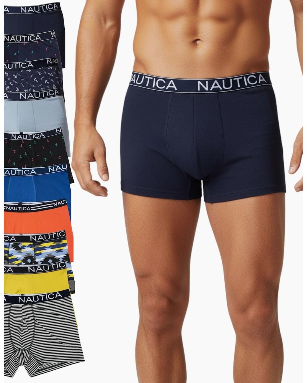 Nautica Blue Boxer Briefs Soft Stretch Cotton Rich 4X Pack Underwear Gift S-Xl for men