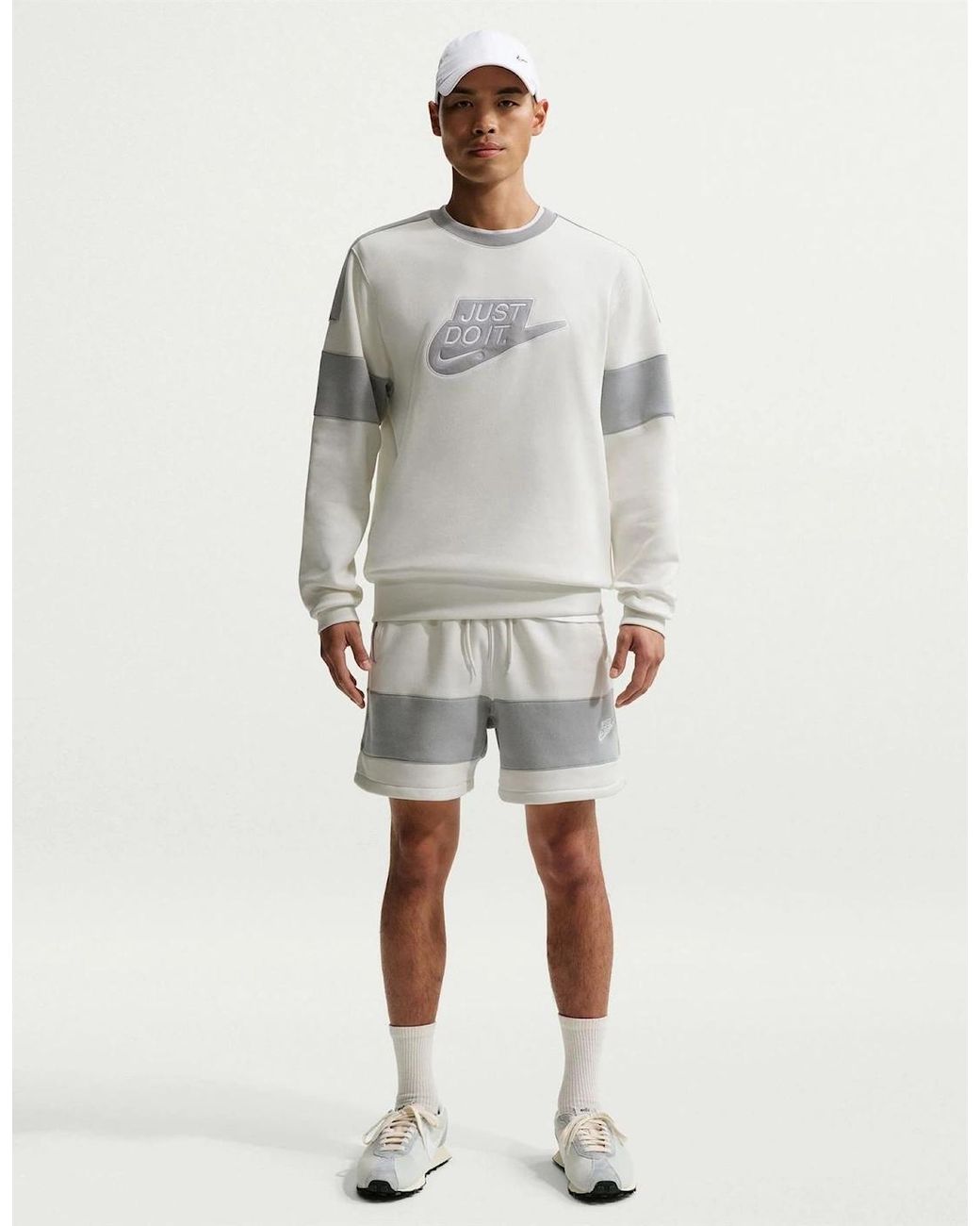 Nike Gray Wordmark Back Neck Logo Crew Neck Long Sleeve Sweatshirt for men