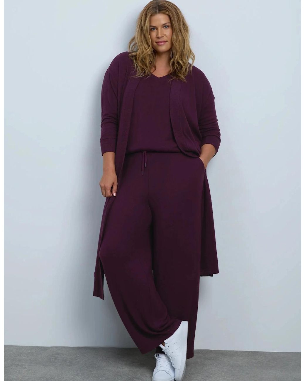 Live Unlimited London Purple Petite Plum Supersoft Cardigan