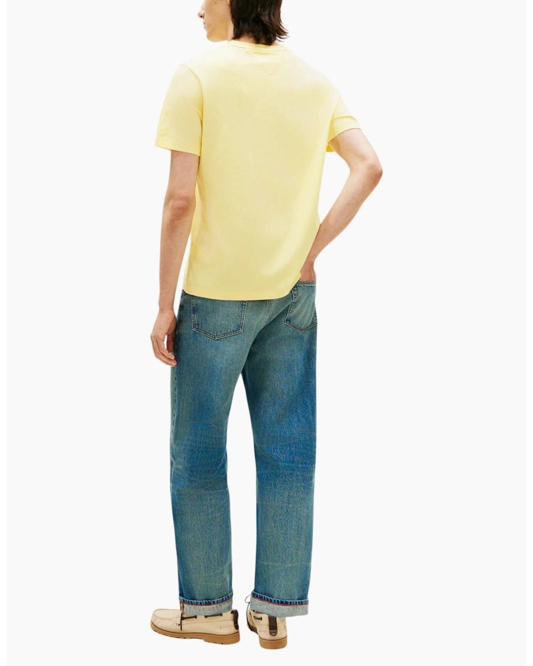 Tommy Hilfiger Yellow 10839 T Shirts Cotton Tee for men