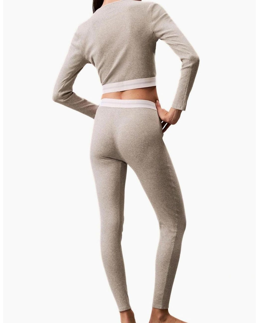 Calvin Klein Gray Modern Rib Leggings, Heather
