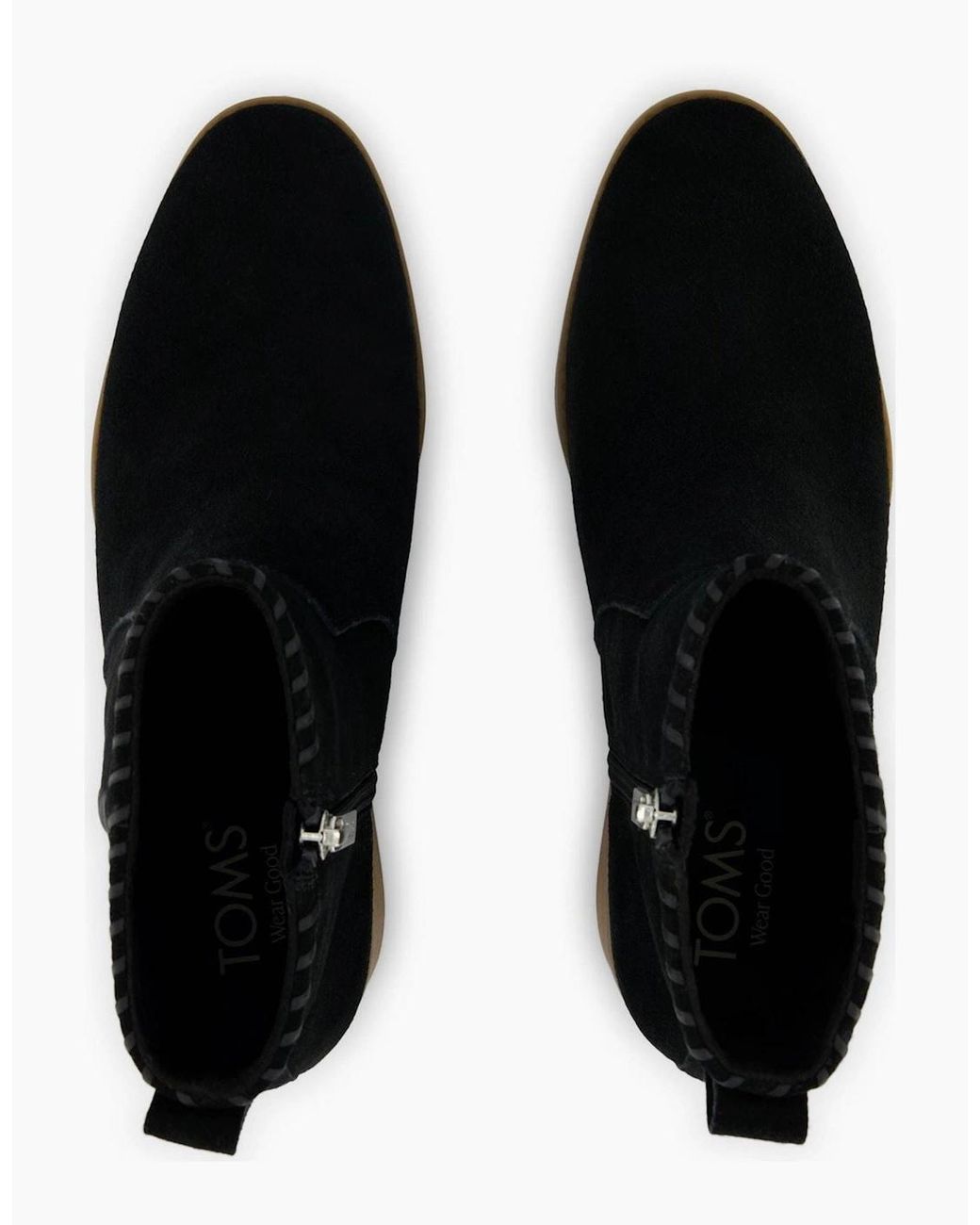 TOMS Black Delilah Heeled Suede Heeled Ankle Boots