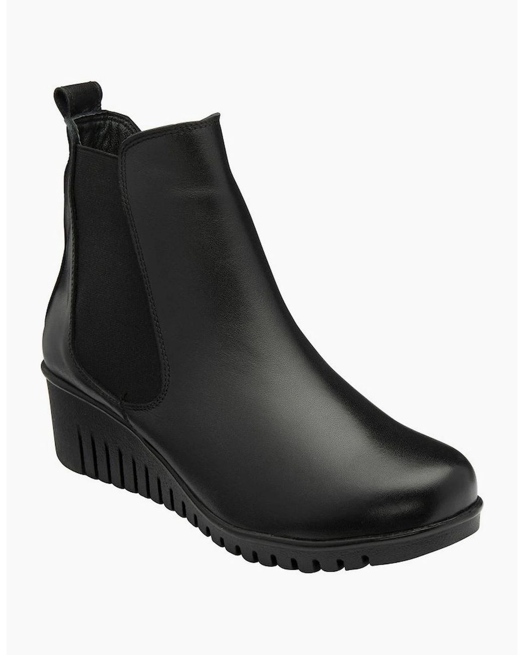 Lotus Black Dresden Ankle Boots