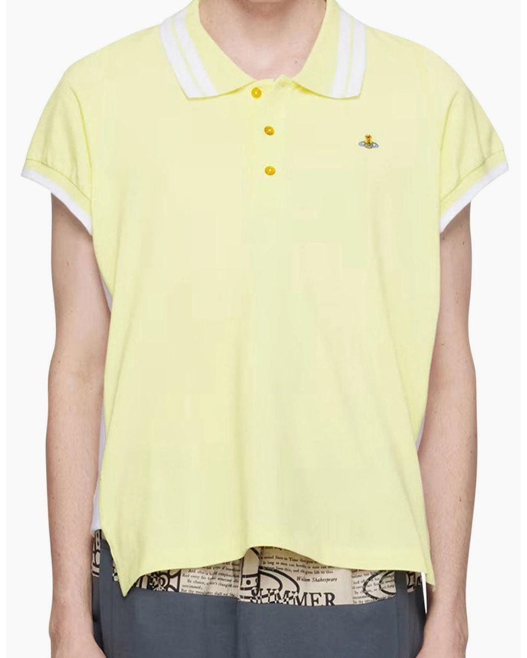 Vivienne Westwood Yellow Lime & Striped Polo Shirt for men