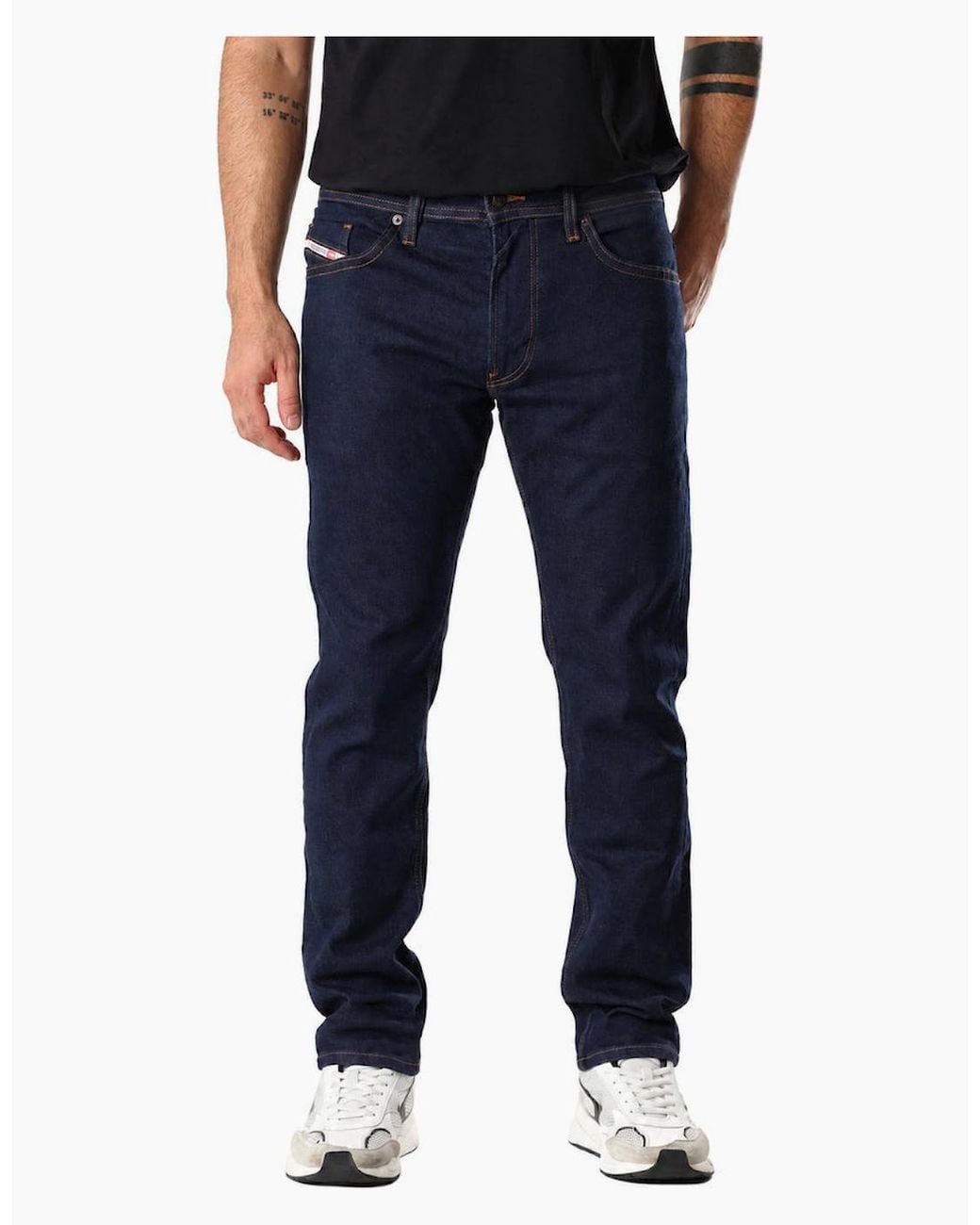 DIESEL Blue Thommer-R Faded Dark Denim Jeans for men