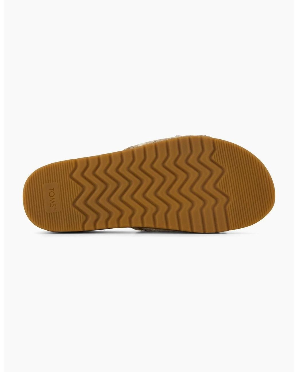 TOMS White Marin Slide Textile Almond Multi Sandals