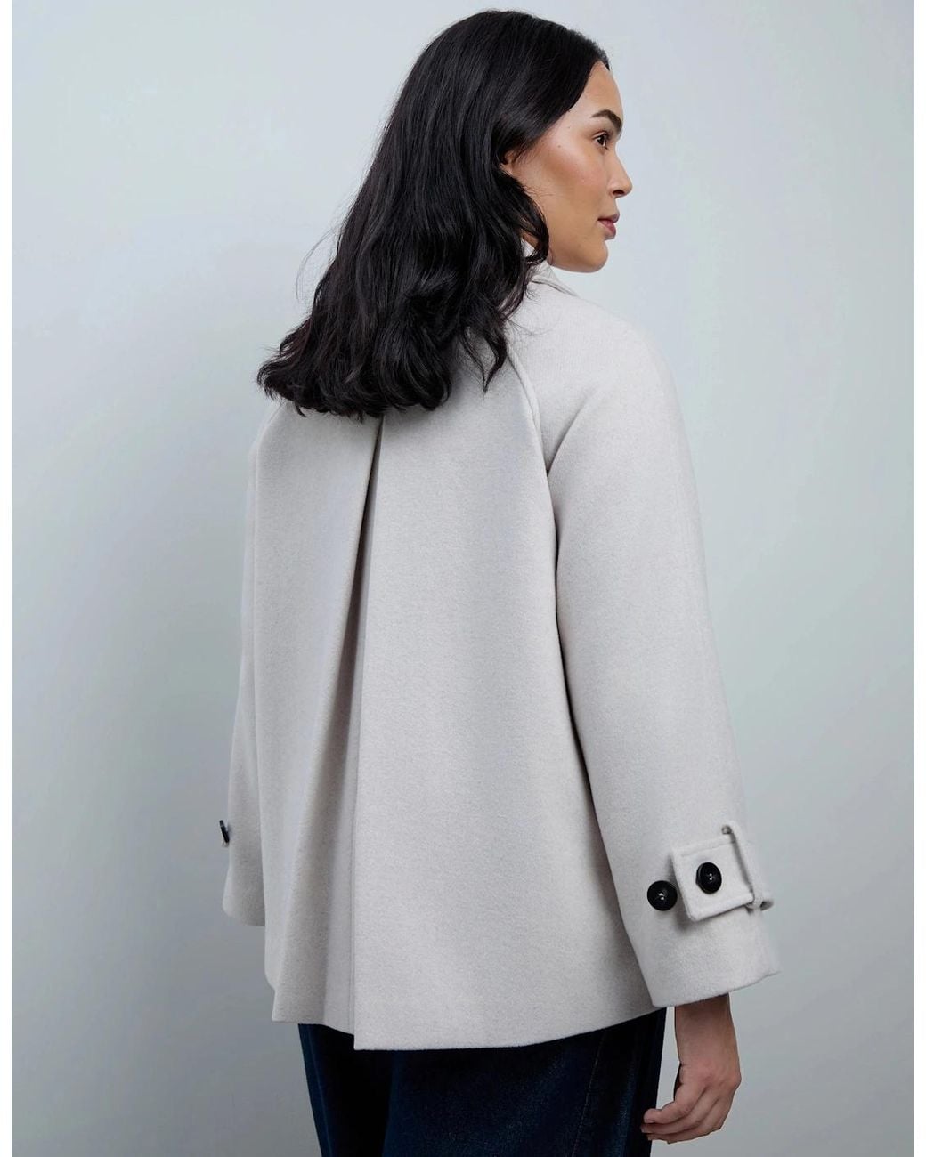 Live Unlimited London Blue Wool Blend Jacket With Button Fastening