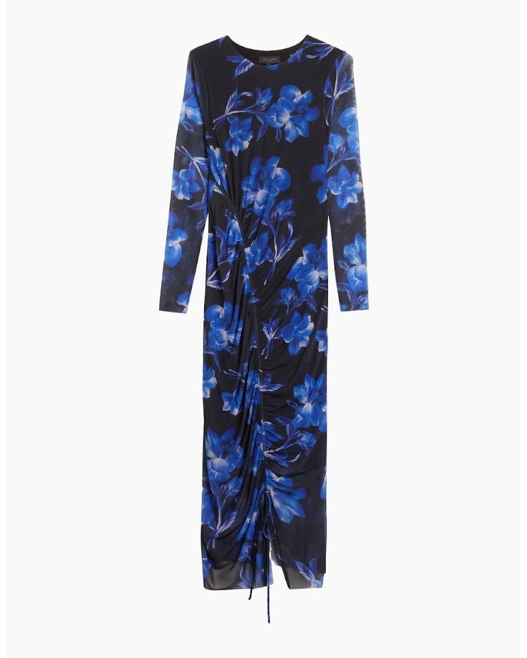 Ted Baker Blue Marliyy Printed Mesh Bodycon Dress
