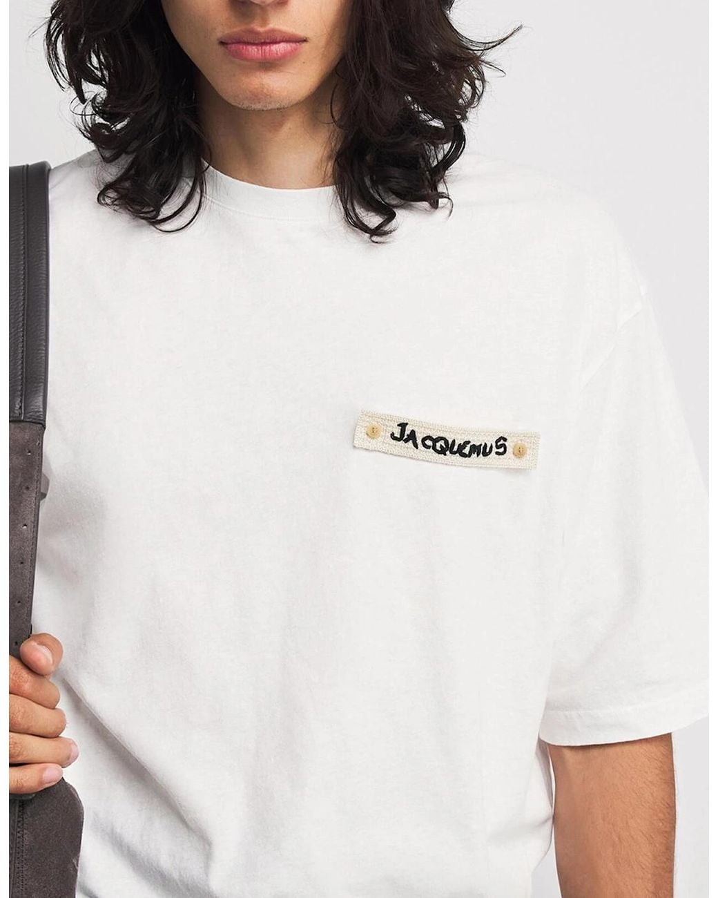Jacquemus White Crochet Logo T-Shirt for men