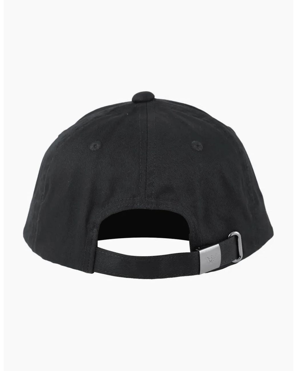 Emporio Armani Black Embroidered Eagle Cap for men