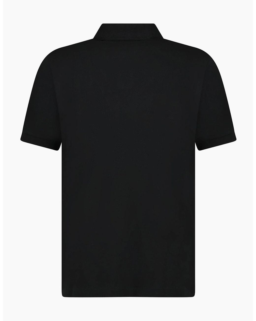 Stone Island Black Compass Logo Polo for men
