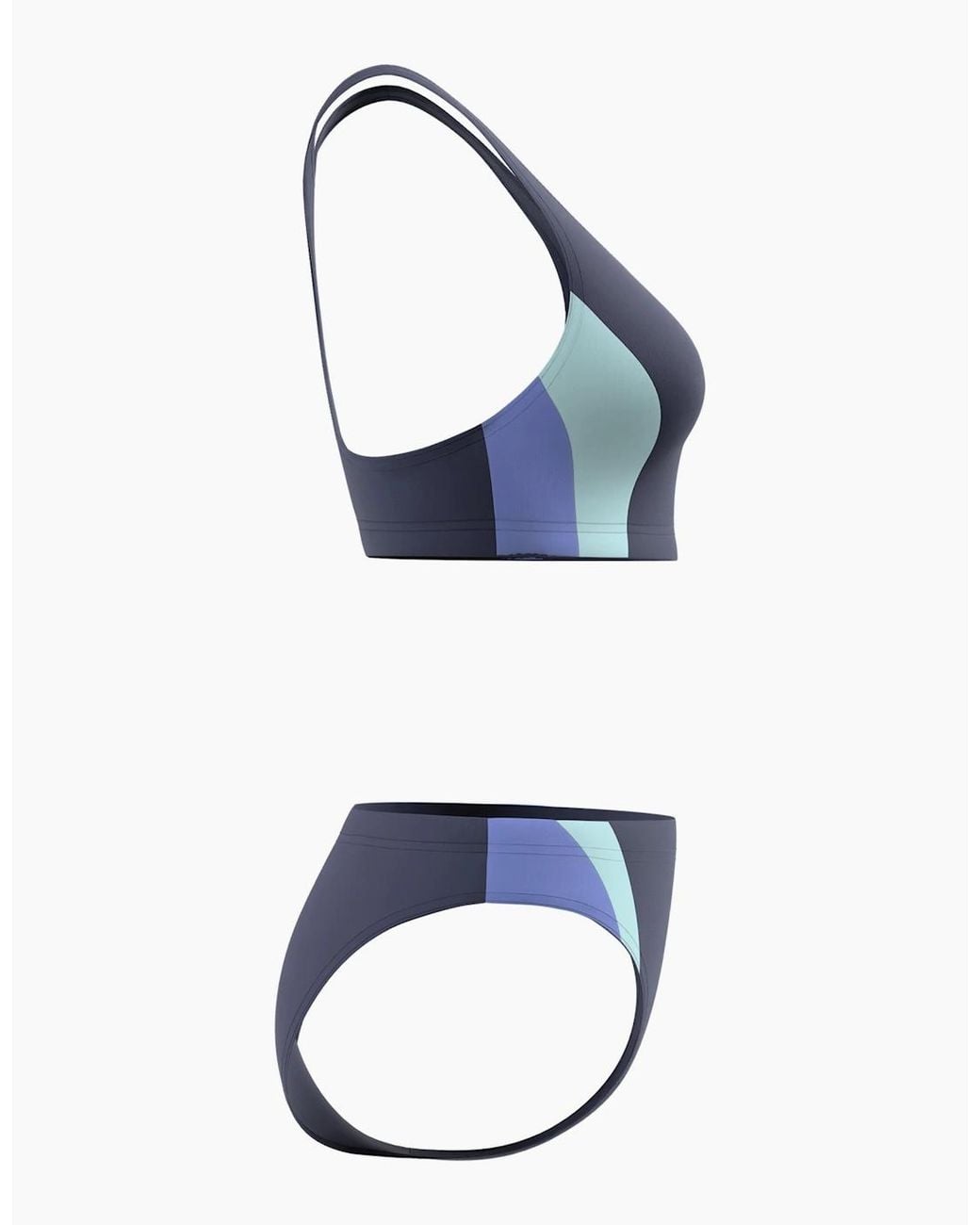 Speedo Blue Ladies Splice 2.0 Colour Block Two-Piece Swimsuit