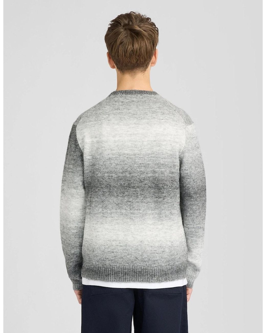 Lyle & Scott Gray Ombre Crew Neck Jumper for men