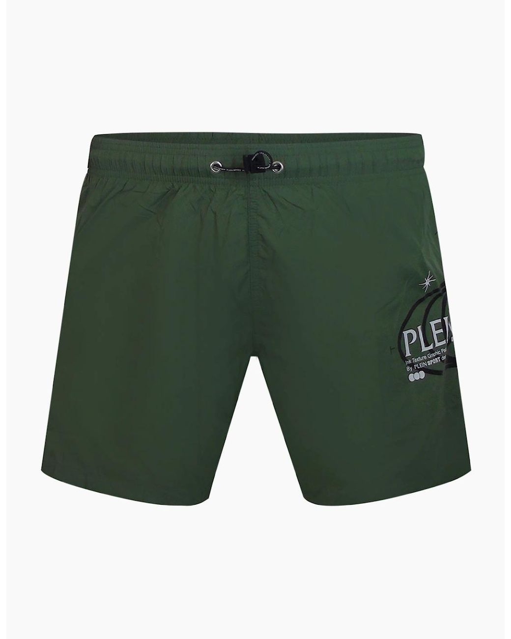 Philipp Plein Green Plein Sport Geo Logo Swim Shorts