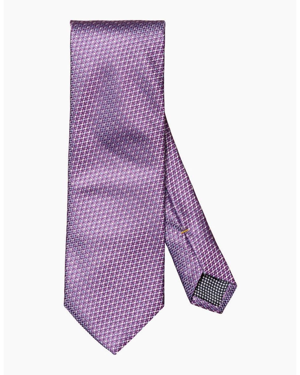 Eton of Sweden Purple Three Colour Micro Print Silk Tie 79 for men