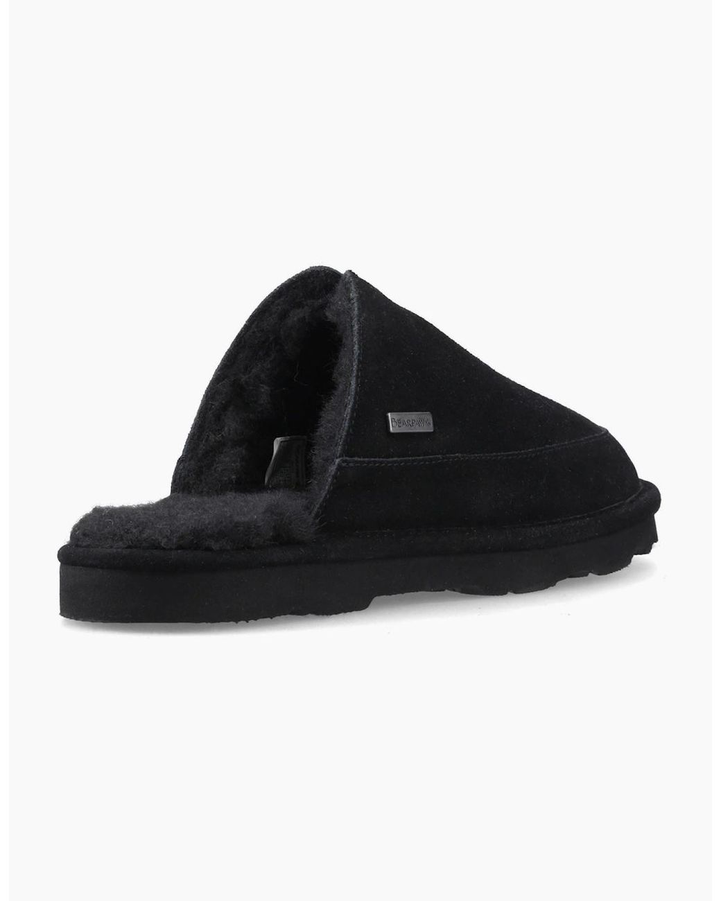 BEARPAW Black Walker Suede Slippers for men