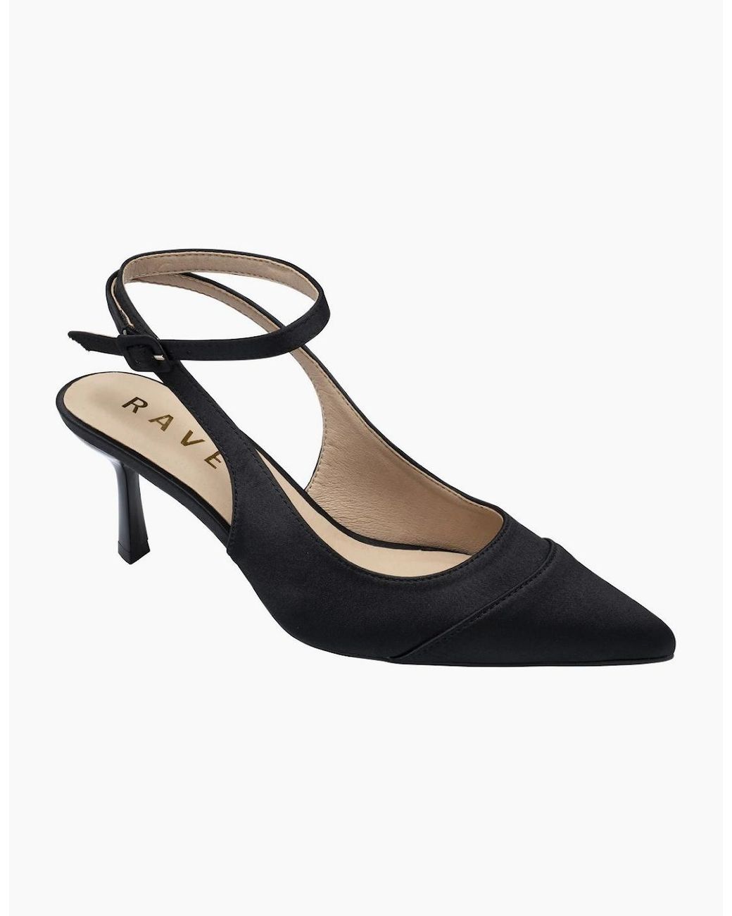 Ravel Black Catrine Slingback Court Shoes