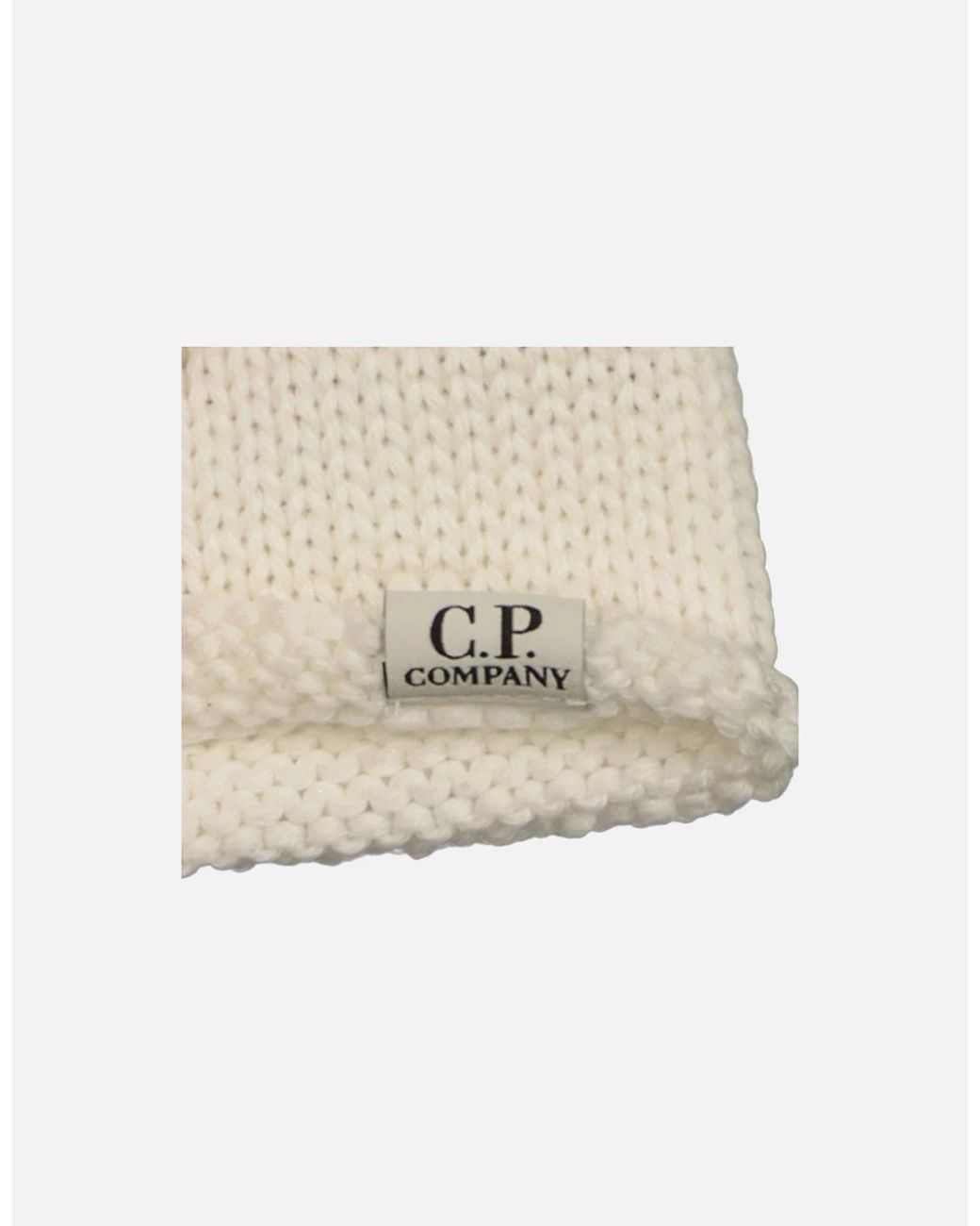 C P Company Natural Knitted Goggle Ski Mask for men