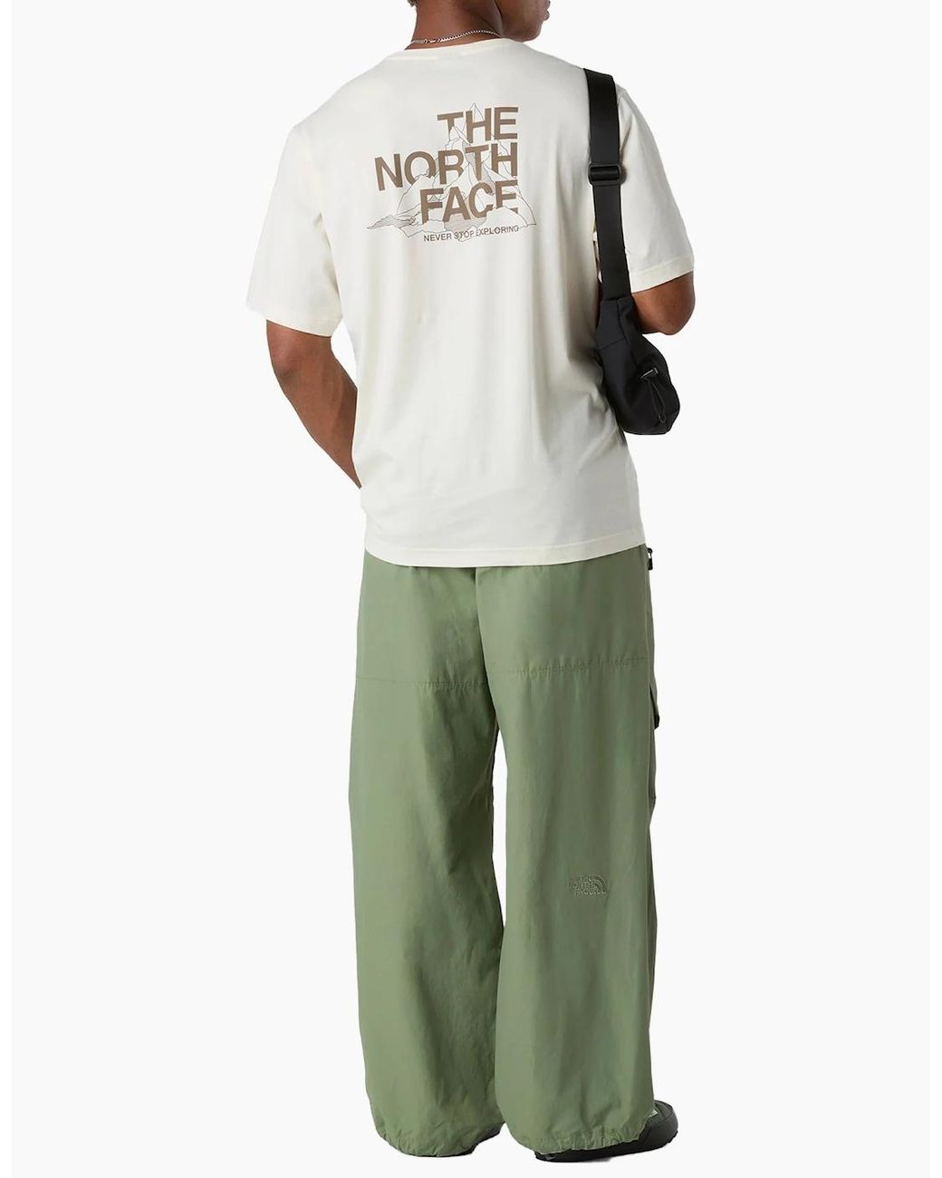 The North Face White T Shirts Mountain Sketch Print Short Sleeve Crew Neck Tee for men