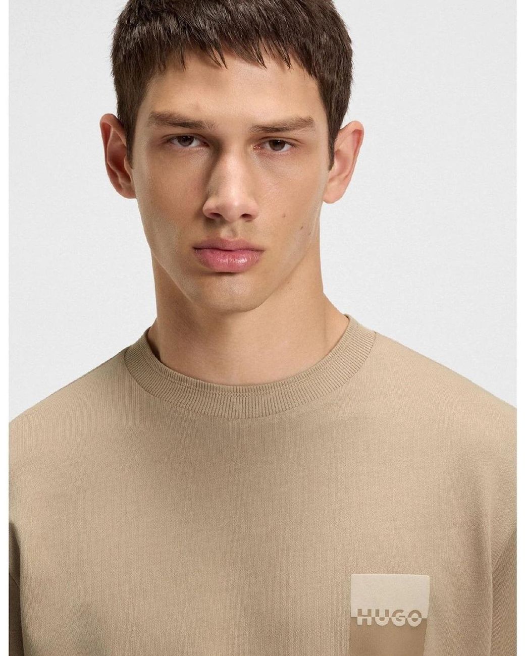 Boss Natural Split Logo T Shirt for men