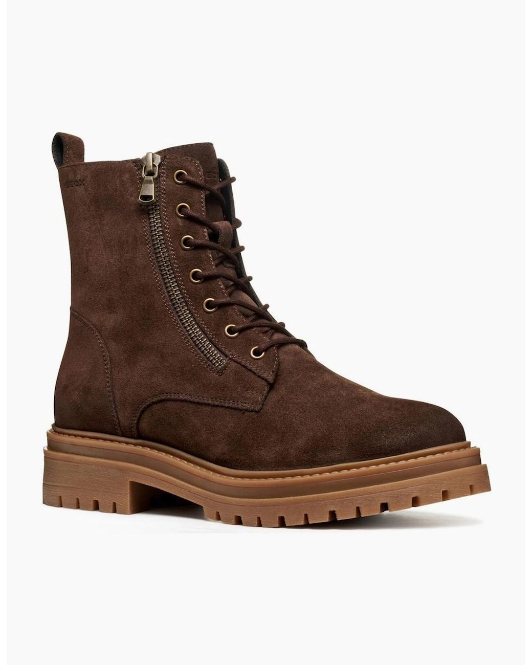 Geox Brown D Iridea F Leather Dark Boots