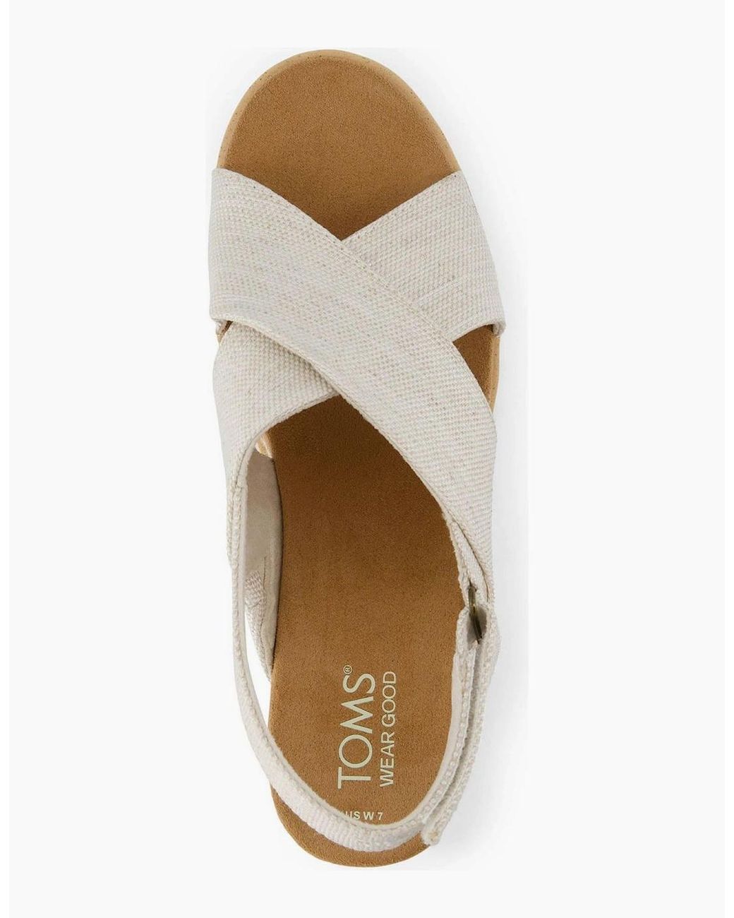 TOMS Natural Diana Crossover Low Heel Open Toe Sandals