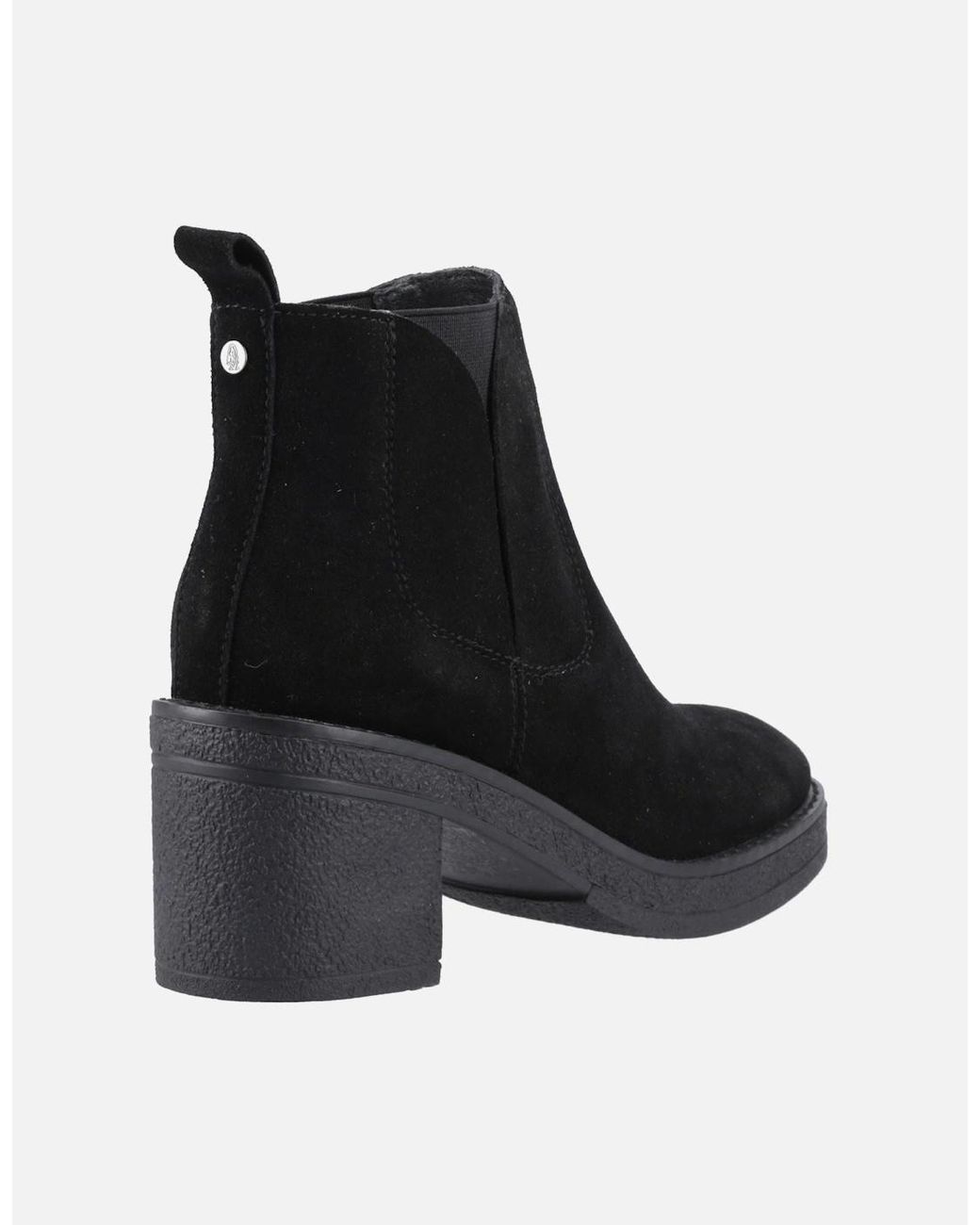 Hush Puppies Black Felicia Suede Heeled Chelsea Boots