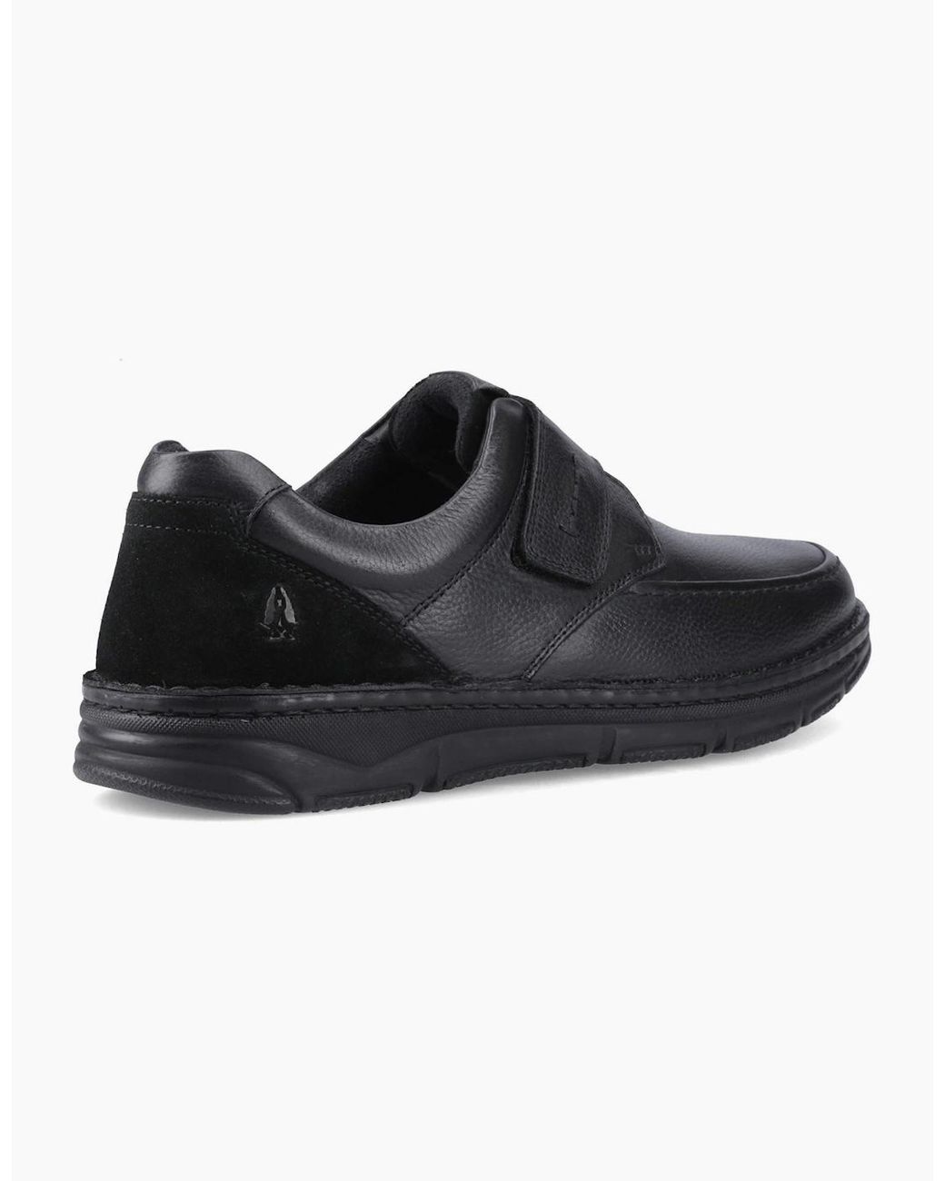 Hush Puppies Black Forde Touch Fastening Leather Loafers for men