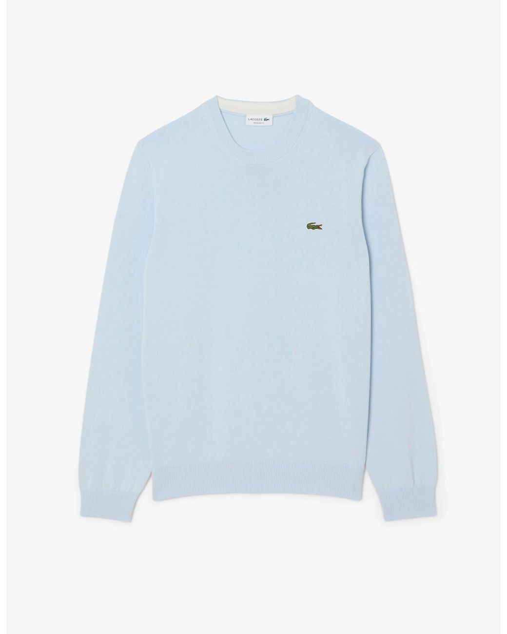 Lacoste Blue Organic Cotton Crew Neck Sweater for men