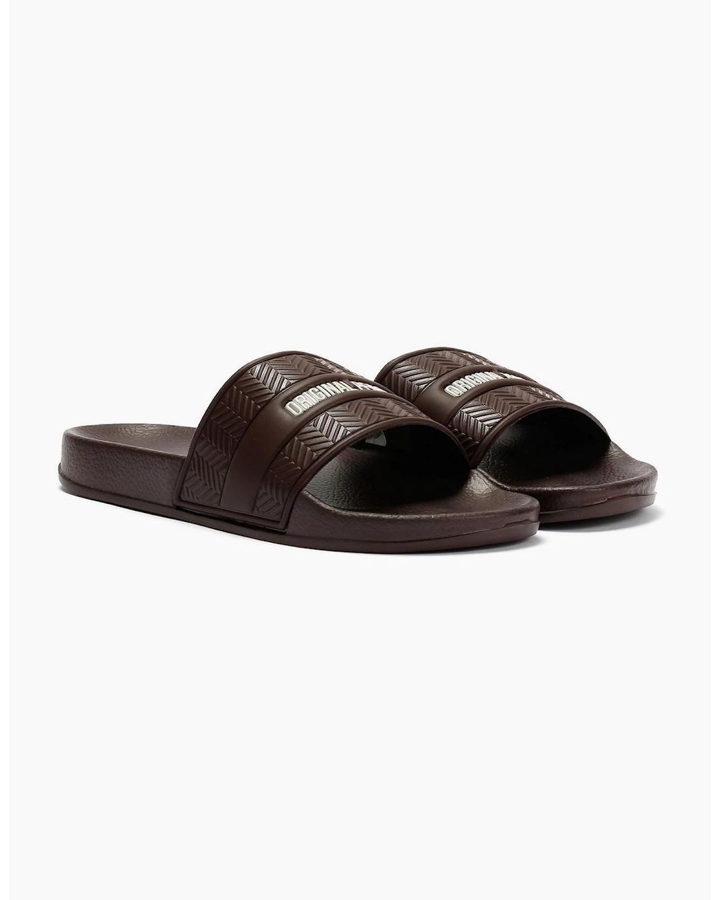Original Penguin Brown Penguin Paradise Chocolate Slides for men